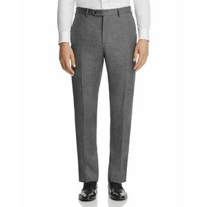 LUIGI BIANCHI MANTOVA Black NAILHEAD Classic Fit Flat Front Wool Pants 40 NWT